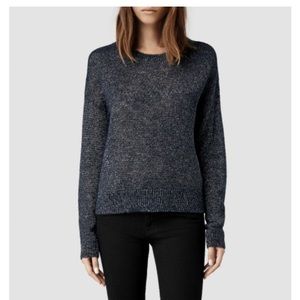 All Saints blue and metallic silver sweater Sz. S